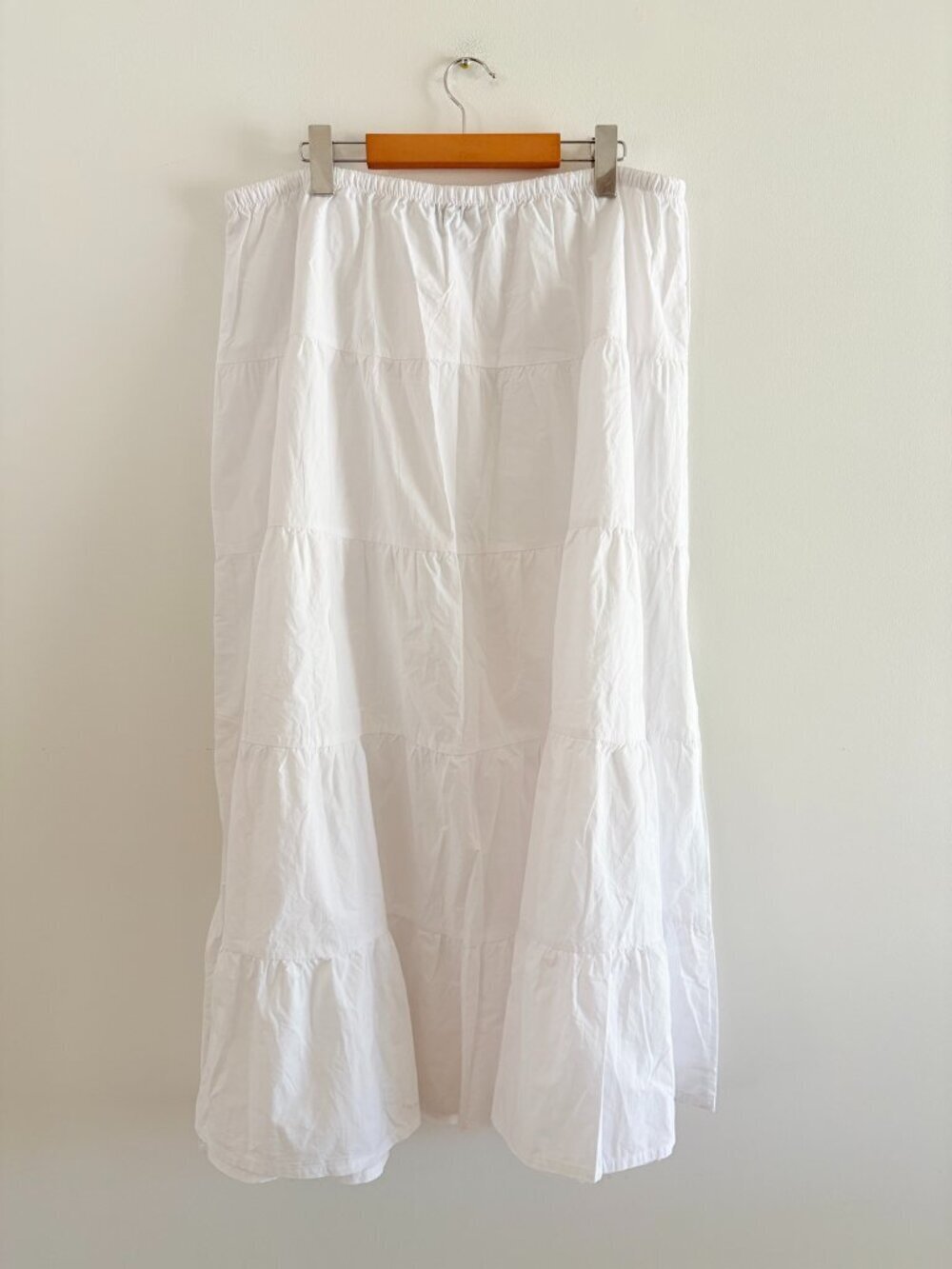 Zara Tiered Cotton Maxi Skirt NWT White Size XXL - Picture 5 of 8